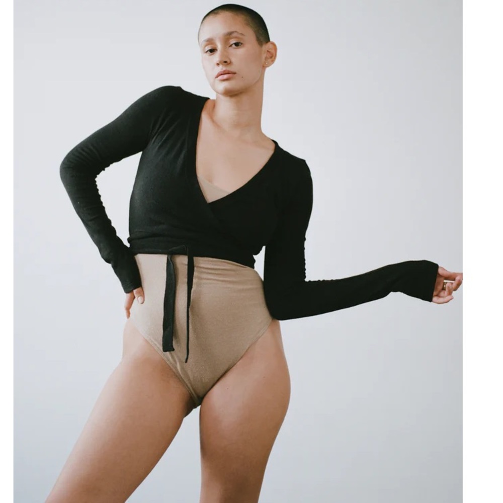 Ozma Dance Wrap Top - Black, Small